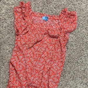Orange flower blouse